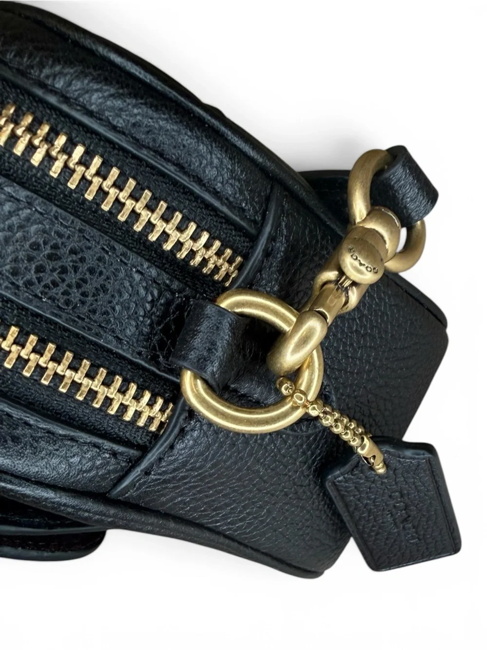 Coach Black Pebbled Leather Crossbody with Gold-Tone Turnlock